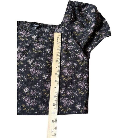 Madewell Hopewell Puff Sleeve Crop Top size L in Blurred Ikat - Picture 6 of 9